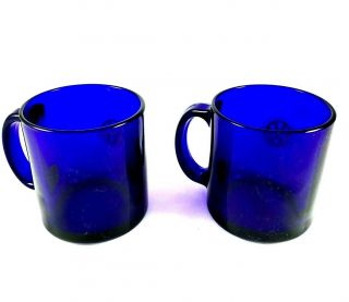 Volkswagen VW Cobalt Blue Glass Coffee Mug Dealer Promo 12 Oz 2