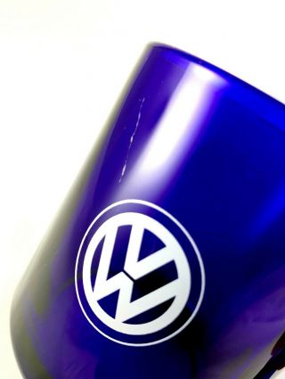 Volkswagen VW Cobalt Blue Glass Coffee Mug Dealer Promo 12 Oz 4