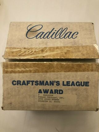 NIB Vintage Cadillac Craftsman ' s League Award Ice Bucket General Motors Logo 5