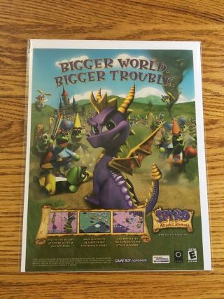 Spyro: Attack of the Rhynocs GBA Gameboy Advance 2003 Vintage Poster Ad Art Rare 2