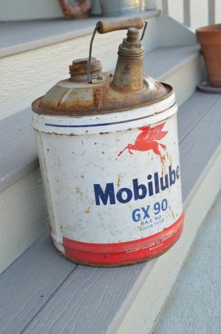Mobil Oil Can 5 Gallon