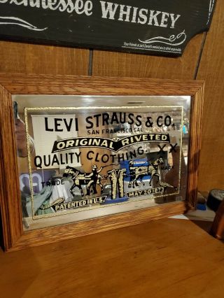 Vintage Levi Strauss Advertising Mirror