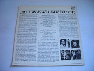 Billie Holiday ' s Greatest Hits 1970 Mono LP VG, 2