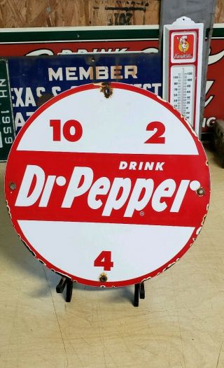 Dr - Pepper 10 - 2 - 4 Porcelain Sign Vintage Vending Machine Soda Fountain Display