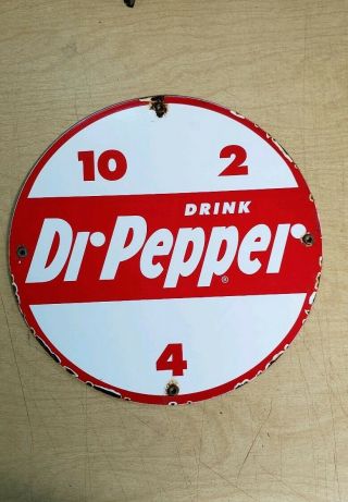 DR - PEPPER 10 - 2 - 4 porcelain sign vintage vending machine soda fountain display 6