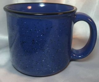 Marlboro Unlimited Coffee Mugs Cobalt Blue Speckled Soup Coffee CUPS - set of 4 3