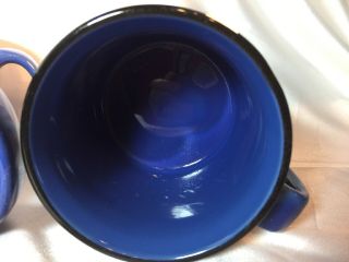Marlboro Unlimited Coffee Mugs Cobalt Blue Speckled Soup Coffee CUPS - set of 4 6