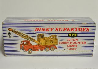 Meccano England Dinky Supertoys 972 20 Ton Coles Lorry Mted Crane 