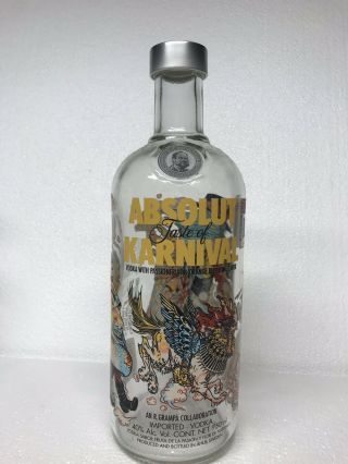 Absolut Vodka Karnival Empty Bottle Limited Edition.  Empty Brazil Brasil