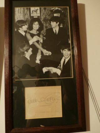 Beatles - Alma Cogan Signed Page,  Photo With The Beatles