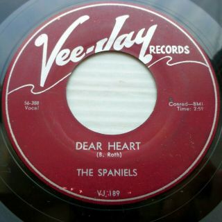 The Spaniels Doo - Wop 45 Vee Jay Dear Heart B/w Why Won 