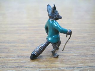 Gorgeous Cold Painted Miniature Bronze Of Mr Tod The Fox After Franz Bergman 3