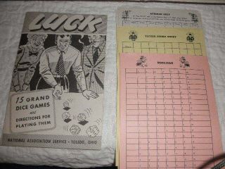 Antique 1943 Rare Dice Game 