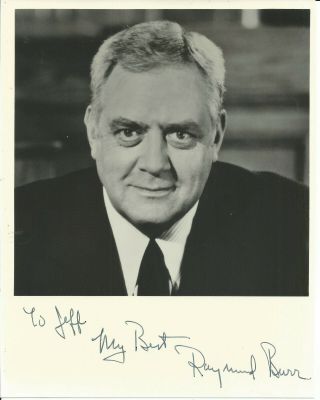 Raymond Burr Perry Mason Ironside Vintage Hand Signed Autographed Photo D.  1993