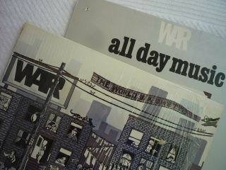 (2) War Vintage Lps: The World Is A Ghetto 1972 & All Day Music 1971 Exc Cond