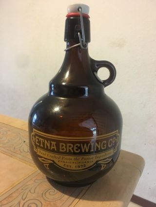Etna Ca Brewing Co Beer Growler Jefferson State Collectible Empty Bottle