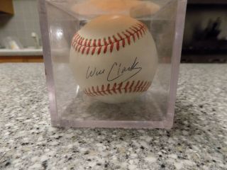 Will The Thrill Clark Signed Auto Autographed Ball Baseball Sf Giants Orioles