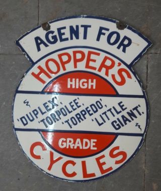 Porcelain Agent For Hoppers Sign Size 18 " X 15 " Inches Double Sided