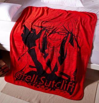 Hot Anime Black Butler Grell Sutcliff Warm Fleece Plush Throw Blanket 130x160cm