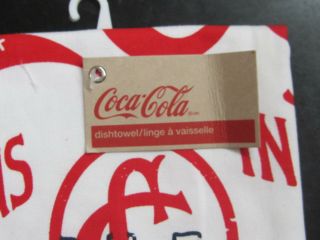 Coca - Cola Red Print Dishtowel - NWT 2