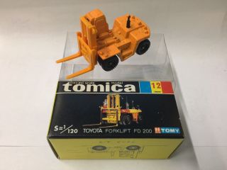 Tomica 12 Toyota Forklift Fd 200 1/120 Made In Japan Tomy