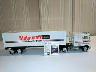Vintage Nylint Highway Ford Motorcraft Quality Parts Semi Truck Trailer Steel