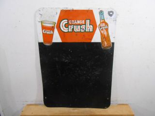 Rare Orange Crush Cola 27 " X 19 " Soda Pop Bottle Tin Menu Sign