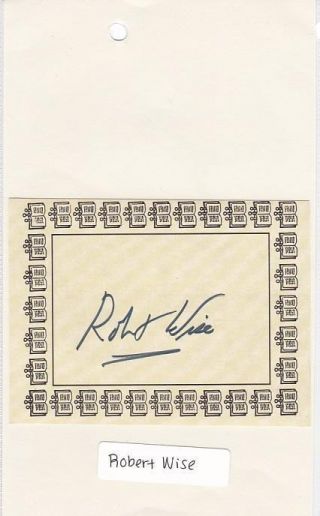 Robert Wise Signed Bookplate 3 " X 4 " Director The Sound Of Music