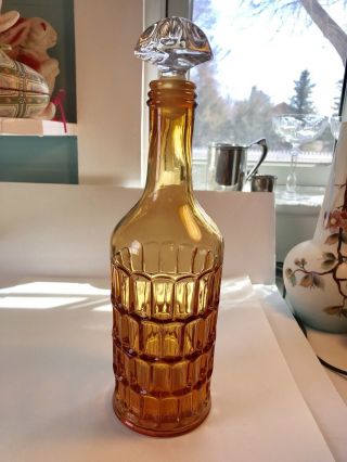 Exceptional Amber Cambridge Glass Back Bar Bottle - 1910 - 20s,  13 " By 3 1/2 "