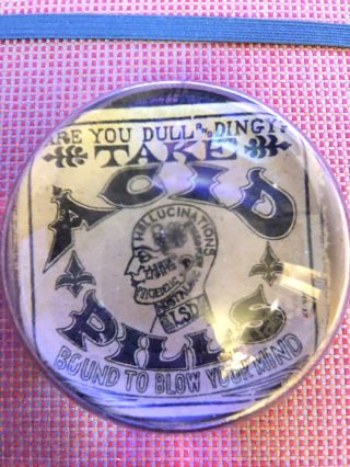 “are You Dull & Dingy? Take Acid (lsd) Pills ” Rare 1969 Paperweight Japan