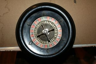 Vintage E.  S.  Lowe Roulette Wheel Black Bakelite Metal Rare
