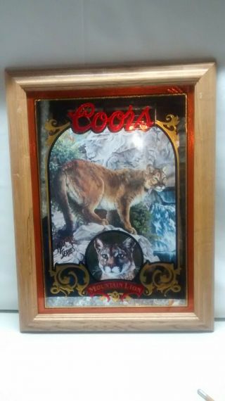 1995 Coors Beer Mountain Lion 3 Of 6 In Nature Series Mirror Susan Shea Artwork