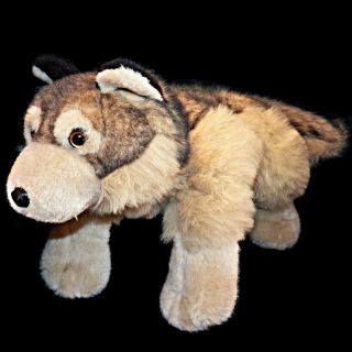 Jaag Timber Wolf Wild Dog Lying Sleeping Plush Stuffed Animal 20 Inches