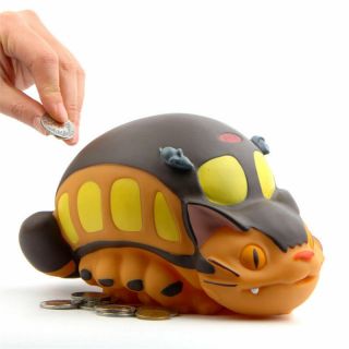 Stidio Ghibli My Neighbor Totoro Cat Bus Piggy Bank Figure Saving Box Xmas Gift