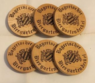 German Beer Wooden Coaster Set Brewiana Mancave Bar Decor