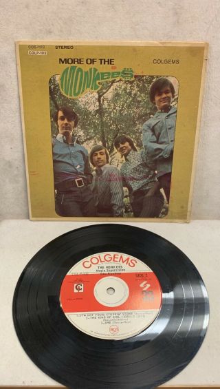 Very Rare The Monkees 1966 Us 33 1/3 Rpm 7” Jukebox Ep Record Cglp - 102
