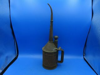 Antique 16 1/2 " Tall Tin & Copper Oiler Pump Can Cool