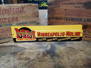 Minneapolis Moline Power Machinery Sign Seed feed barn Tractor gas oil 2