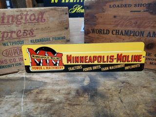 Minneapolis Moline Power Machinery Sign Seed feed barn Tractor gas oil 5
