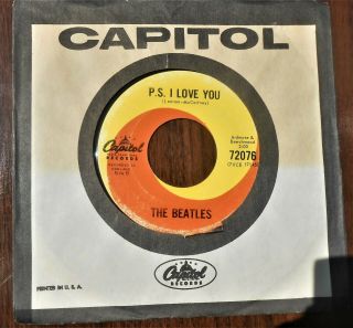 Rarer Canadian Pressed 45 by THE BEATLES on Capitol (Ringo on Drums) Love Me Do 2