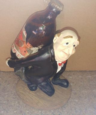 Vintage Lucky Lager Man Bottle Holder / Display - Rare Antique