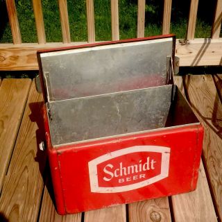 Vintage Schmidt Beer Cooler Metal Ice Chest