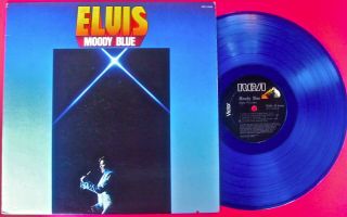 Elvis Presley " Moody Blue " Orig 1977 Vintage Rock Lp Rca Colored Vinyl Nm Vinyl
