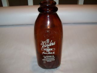 Amber Brown Milk Bottle Borders Pure Milk Co Dairy Bowling Green Ky One Quart