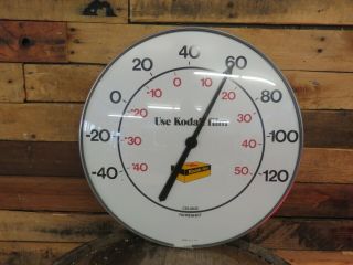 Vintage Kodak Large 18 " Round Wall Thermometer No Cracks - Box