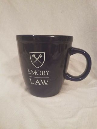 Emory University Law Blue Ceramic Coffee Mug With Coat Of Arms Insignia