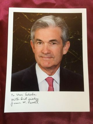Autograph Jerome Powell - Chair Federal Reserve Signed Big Size Photo - United State