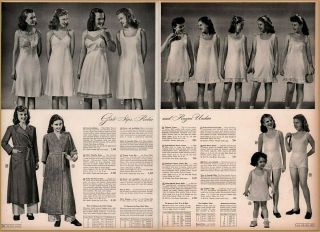 1945 Girls Slips Robes And Rayon Undies Print Ad 2 Page