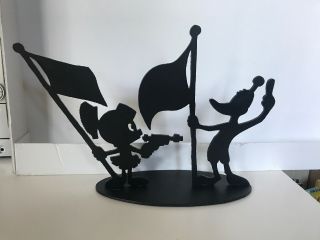 Le Daffy Duck Marvin Martian Tex Welch Cast Iron Shadow Silhouette Sculpture 362