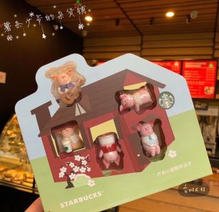 Starbucks 2019 China Healing Pig Cup Edge Clip Set